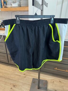 Zone Pro Black Athletic Shorts with Neon Yellow Trim